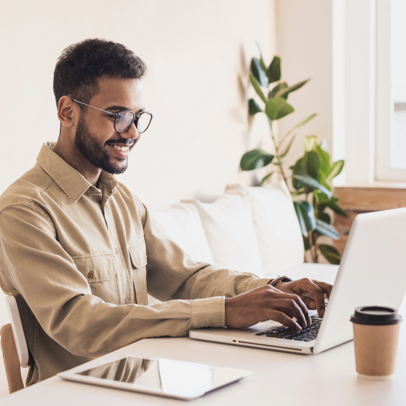 Man working on laptop