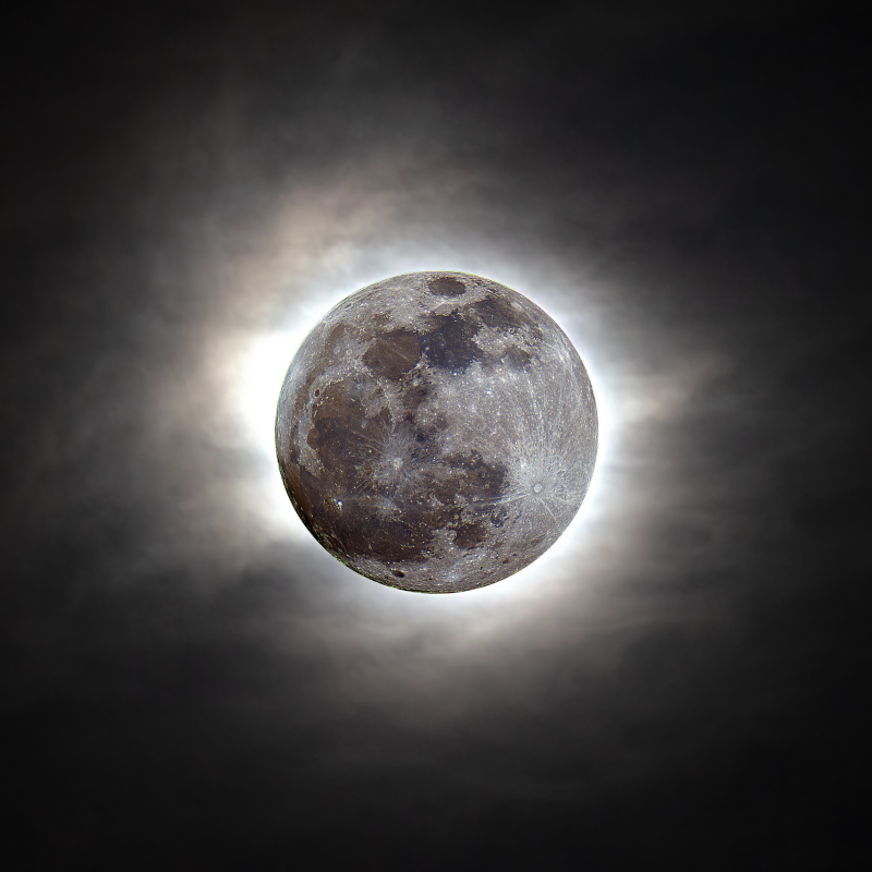 Royal Society Publishing Photo Comp Astronomy 2023 runner-up 'Flower Moon on a cloudy night' by Imran Sultan