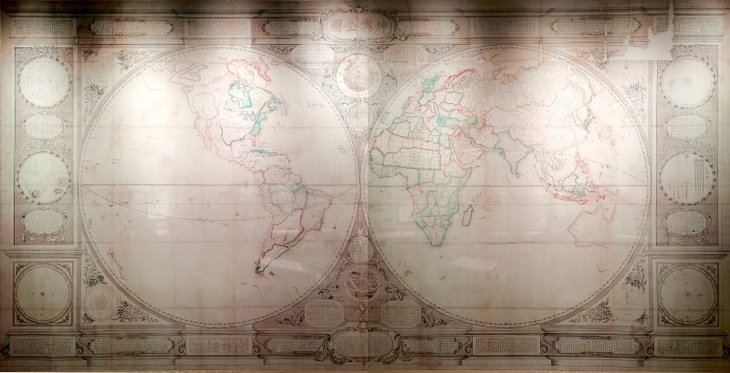 Michel Benoist's Kunyu quantu, hand-drawn on silk, is currently housed in the First Historical Archives of China. Photograph by Xu Gang