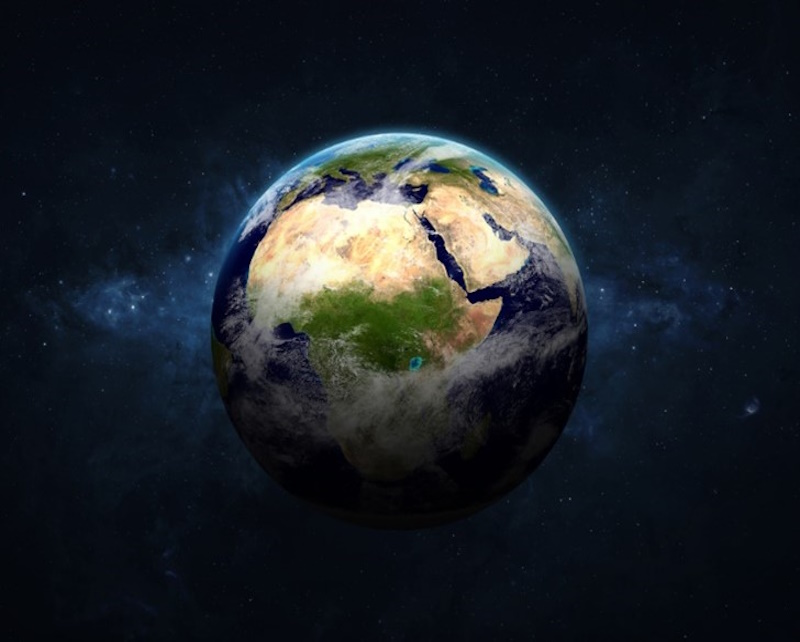 The world from space, centred over the African continent. Credit: seruvenci.